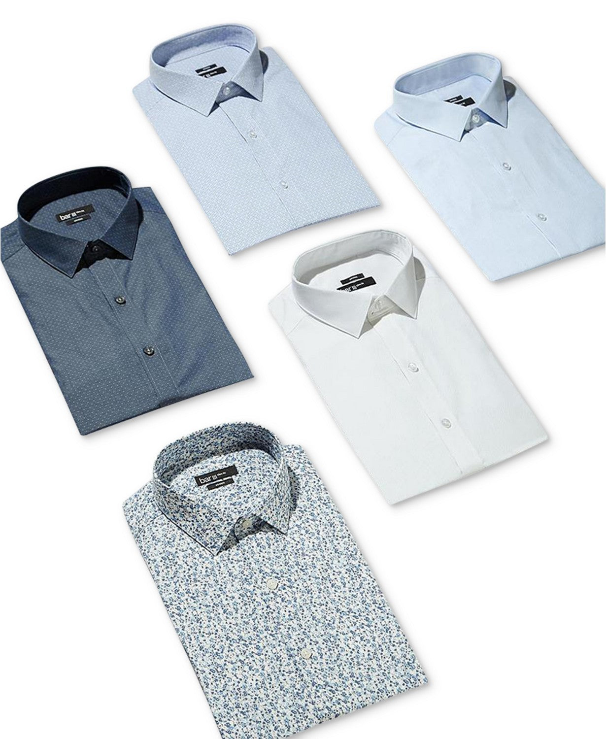 Bar III Men's Max Slim-Fit Textured Dress Shirt Light Blue Size 14x32-33