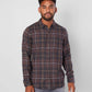 Hurley Men's Vedder Washed Plaid Shirt Brown Size XX-Large