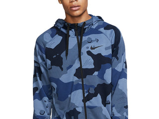 Nike Men's Dri-Fit Camo Zip Hoodie Blue Size Large