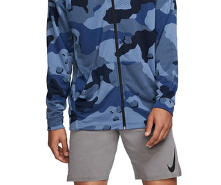 Nike Men's Dri-Fit Camo Zip Hoodie Blue Size Large
