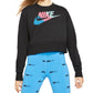 Nike Women's  Sportswear Print-Logo Cropped Sweatshirt Black Size Medium