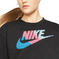 Nike Women's  Sportswear Print-Logo Cropped Sweatshirt Black Size Medium