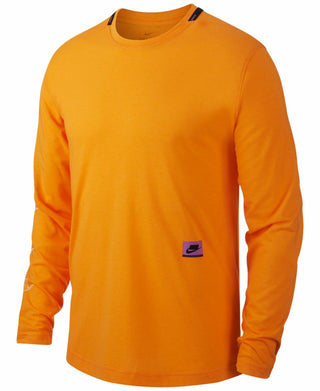 Nike Men's Dri-FIT Long-Sleeve Training Top Orange Size Large