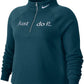 Nike Women's Sportswear Metallic-Graphic Half-Zip Top Blue Size Medium