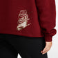 Nike Women's Sportswear Shine Metallic-Graphic Half-Zip Top Red Size Extra Large
