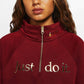 Nike Women's Sportswear Shine Metallic-Graphic Half-Zip Top Red Size Extra Large