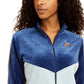 Nike Women's Sportswear Velour Colorblocked Jacket Blue Size Medium