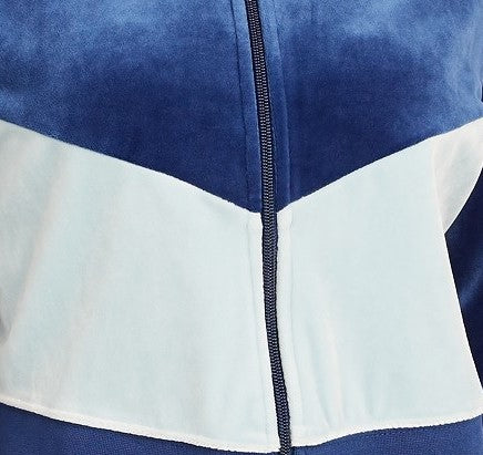 Nike Women's Sportswear Velour Colorblocked Jacket Blue Size Medium