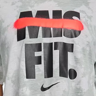 Nike Women's Dri-Fit Distressed Logo Cropped T-Shirt Green Size Large