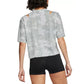 Nike Women's Dri-Fit Distressed Logo Cropped T-Shirt Green Size Large
