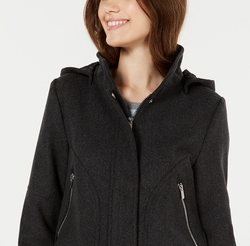 Celebrity Pink Juniors'  Hooded Coat Black Size Small