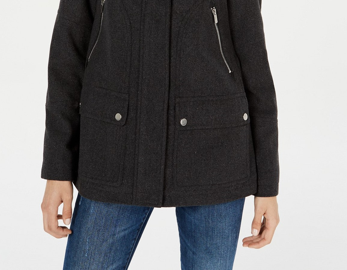 Celebrity Pink Juniors'  Hooded Coat Black Size Small