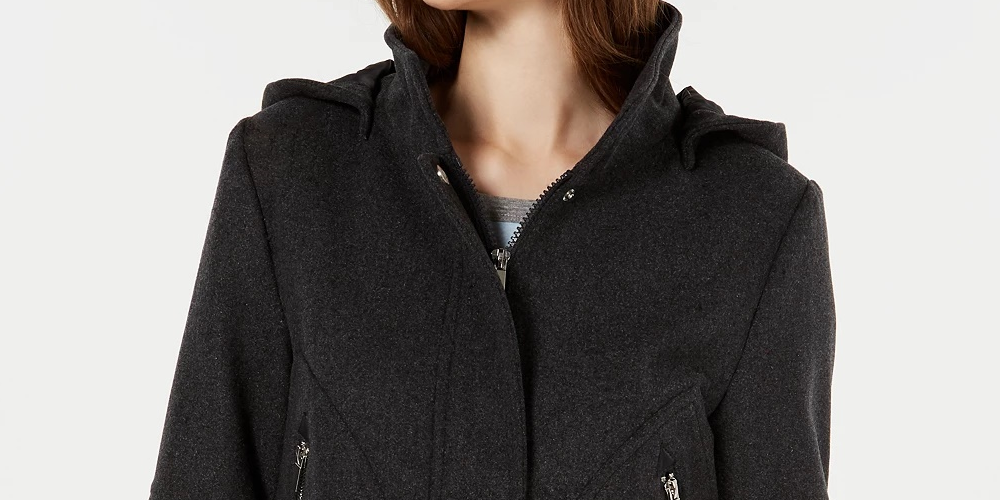 Celebrity Pink Juniors' Hooded Coat Black Size Extra Large