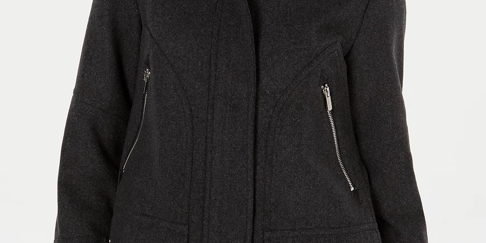 Celebrity Pink Juniors' Hooded Coat Black Size Extra Large