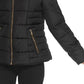 Celebrity Pink Juniors' Puffer Coat With Faux Fur Trim Hood Black Size Medium