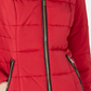 Celebrity Pink Juniors' Puffer Coat With Faux Fur Trim Hood True Red Size Large