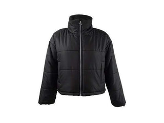 Celebrity Pink Juniors' Cropped Puffer Coat Black Size Medium