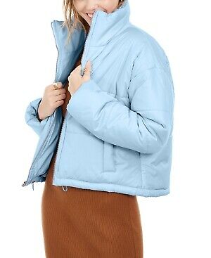 Celebrity Women's Pink Juniors' Cropped Puffer Coat Blue Size XX Large