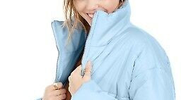 Celebrity Women's Pink Juniors' Cropped Puffer Coat Blue Size XX Large