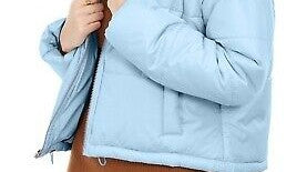Celebrity Women's Pink Juniors' Cropped Puffer Coat Blue Size XX Large