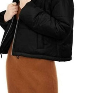 Celebrity Pink Juniors' Cropped Puffer Coat Black Size Small