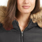 Celebrity Pink  Juniors' Faux-Fur-Trim Hooded Puffer Coat Black Size 3 Extra Large