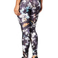 Nike Women's Printed Washed Floral Tights Black Size Extra Small