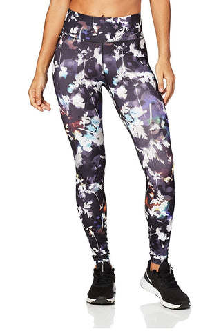 Nike Women's Printed Washed Floral Tights Black Size Extra Small