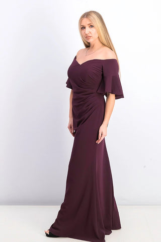Calvin Klein Women's Sweetheart Off-The-Shoulder Gown Purple Size 14