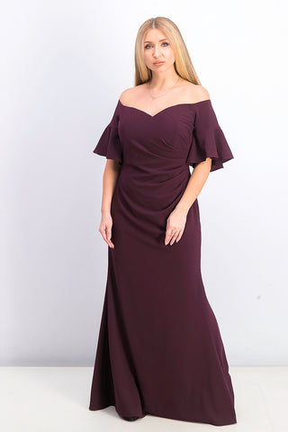 Calvin Klein Women's Sweetheart Off-The-Shoulder Gown Purple Size 2