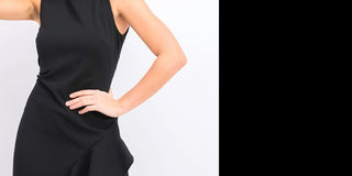 Calvin Klein Women's Sleeveless Ruffled Wrap-Hem Dress Black Size 2