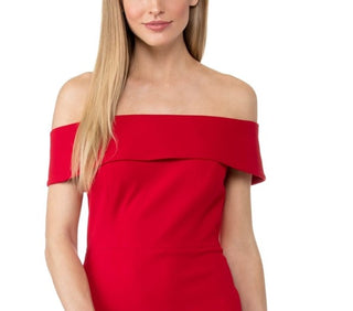Calvin Klein Women's Off-The-Shoulder Sheath Dress Medium Red Size 14