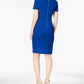 Calvin Klein Women's Seamed Scuba Crepe Sheath Dress Blue Size 8