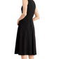 Calvin Klein Women's Shoulder Embellished Belted Dress Black Size 4