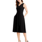 Calvin Klein Women's Shoulder Embellished Belted Dress Black Size 8
