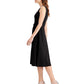 Calvin Klein Women's Shoulder Embellished Belted Dress Black Size 8