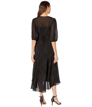 Calvin Klein Women's Chiffon Maxi Dress With Side Tie Black Size 4