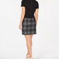 Calvin Klein Women's Solid & Plaid Shift Dress Black Size 14