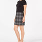 Calvin Klein Women's Solid & Plaid Shift Dress Black Size 14