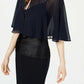 Calvin Klein Women's Beaded Chiffon Cape Navy Size Extra Large