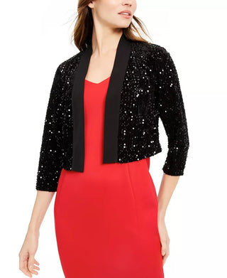 Calvin Klein Women's Sequined Cardigan Black Size Small