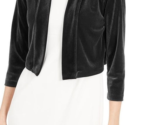 Calvin Klein Women's Velvet Shrug Cardigan Black Size Small