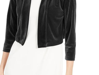 Calvin Klein Women's Velvet Shrug Cardigan Black Size Small