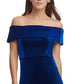 Calvin Klein Women's Off-The-Shoulder Velvet Dress Blue Size 16