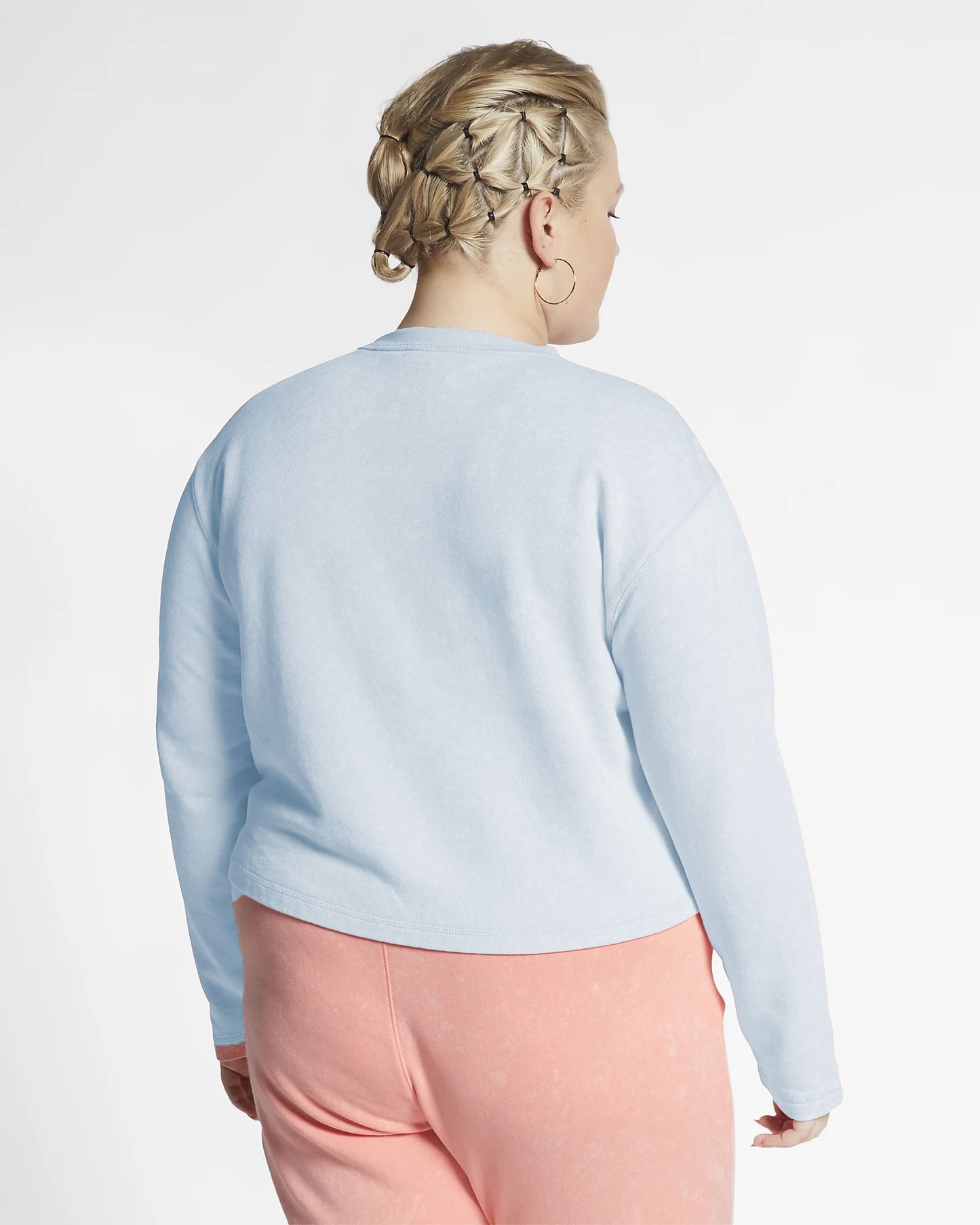 Nike Women's  Sportswear Plus Cropped Crew Sweatshirts Blue Size 2X