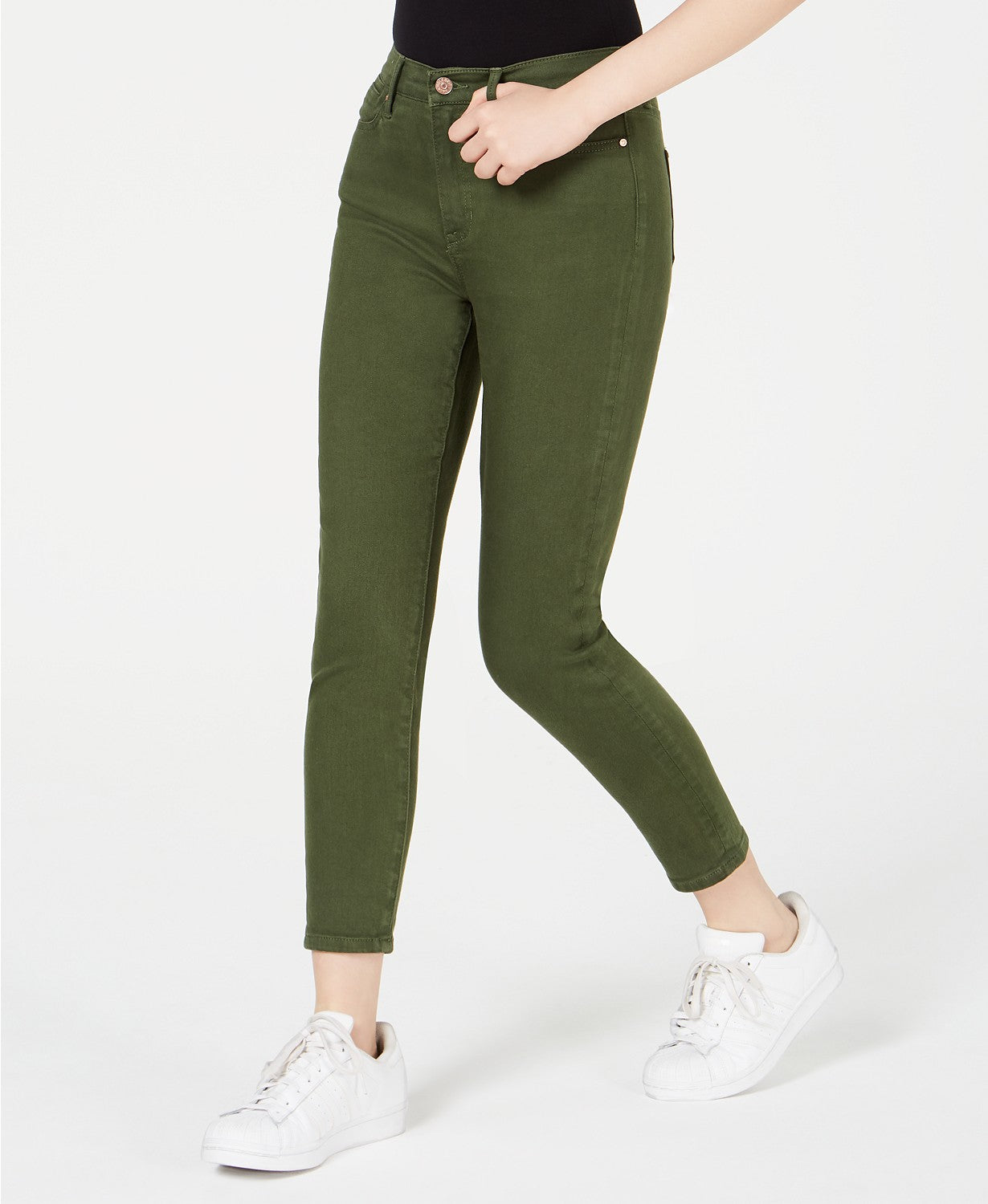 Celebrity Pink Juniors' High-Rise Colored Skinny Ankle Jeans Green Size 0