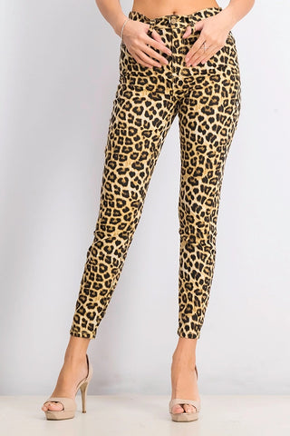 Celebrity Pink Juniors Women's Cheetah-Print Skinny Ankle Jeans Yellow Size 3
