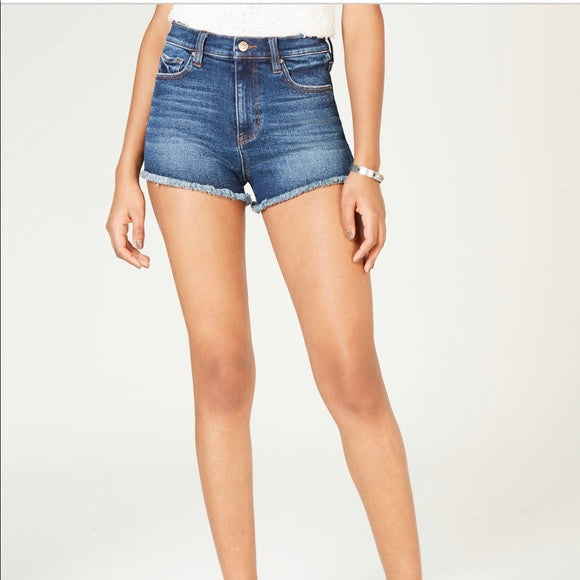 Celebrity Pink Juniors' High-Rise Mom Denim Shorts Blue Size 3