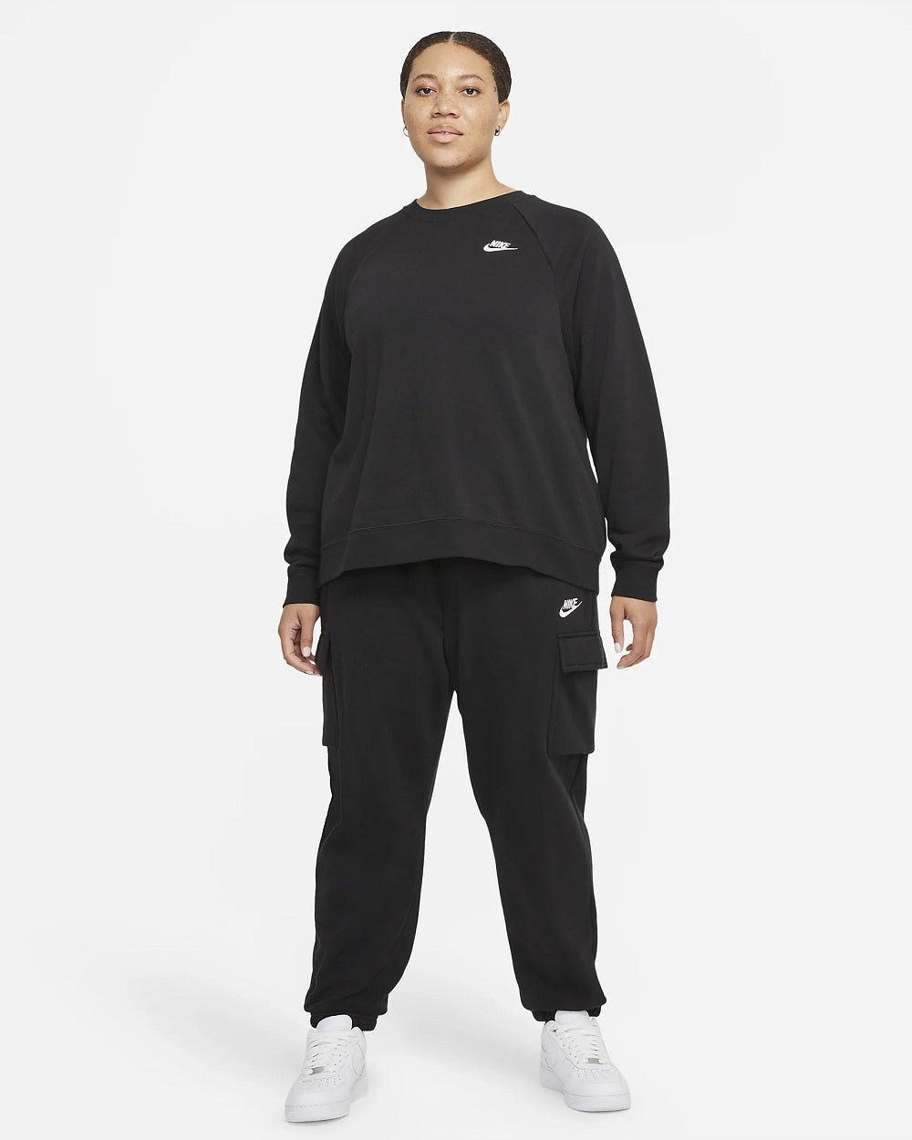Nike Women's Plus Size Sportswear Fleece Crewneck Sweatshirt Charcoal Size 3X