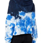 Calvin Klein Women's High Tide Tie-Dyed Cropped Hoodie Blue Size Medium